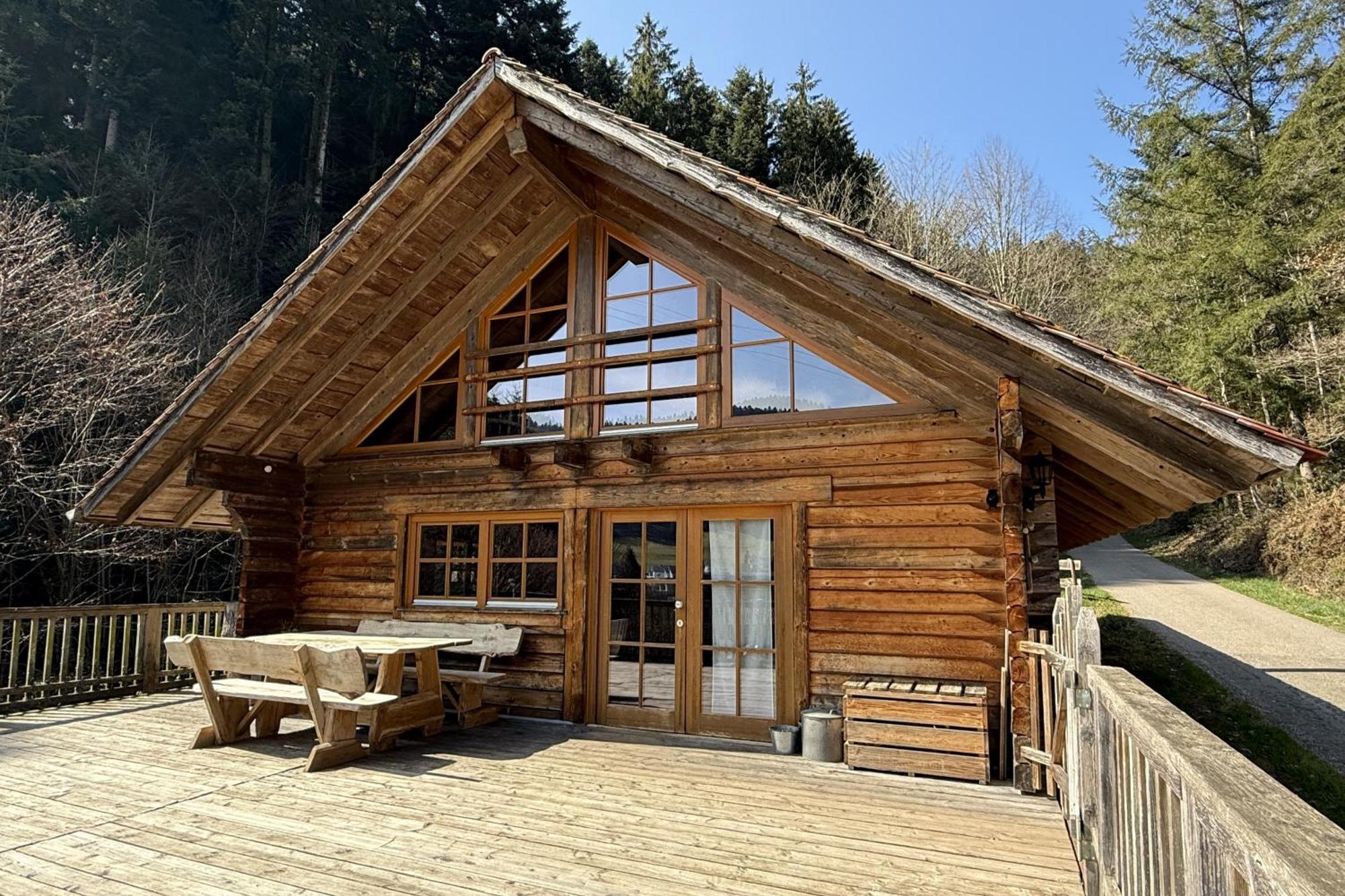 Schwarzwald Blockhaus - Sauna - Kamin - Mit Bettwaesche Und Handtuecher Schenkenzell Exterior foto
